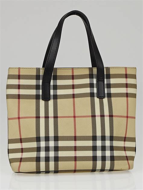 burberry nova check coated canvas small tote bag|Burberry Nova Check Handbag for sale .